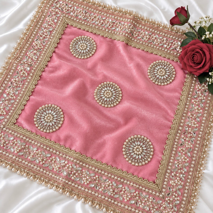 Luxury Velvet Wedding Dupatta with Gold Embroidery, Pearl & Mirror Work - Available
4 Colours