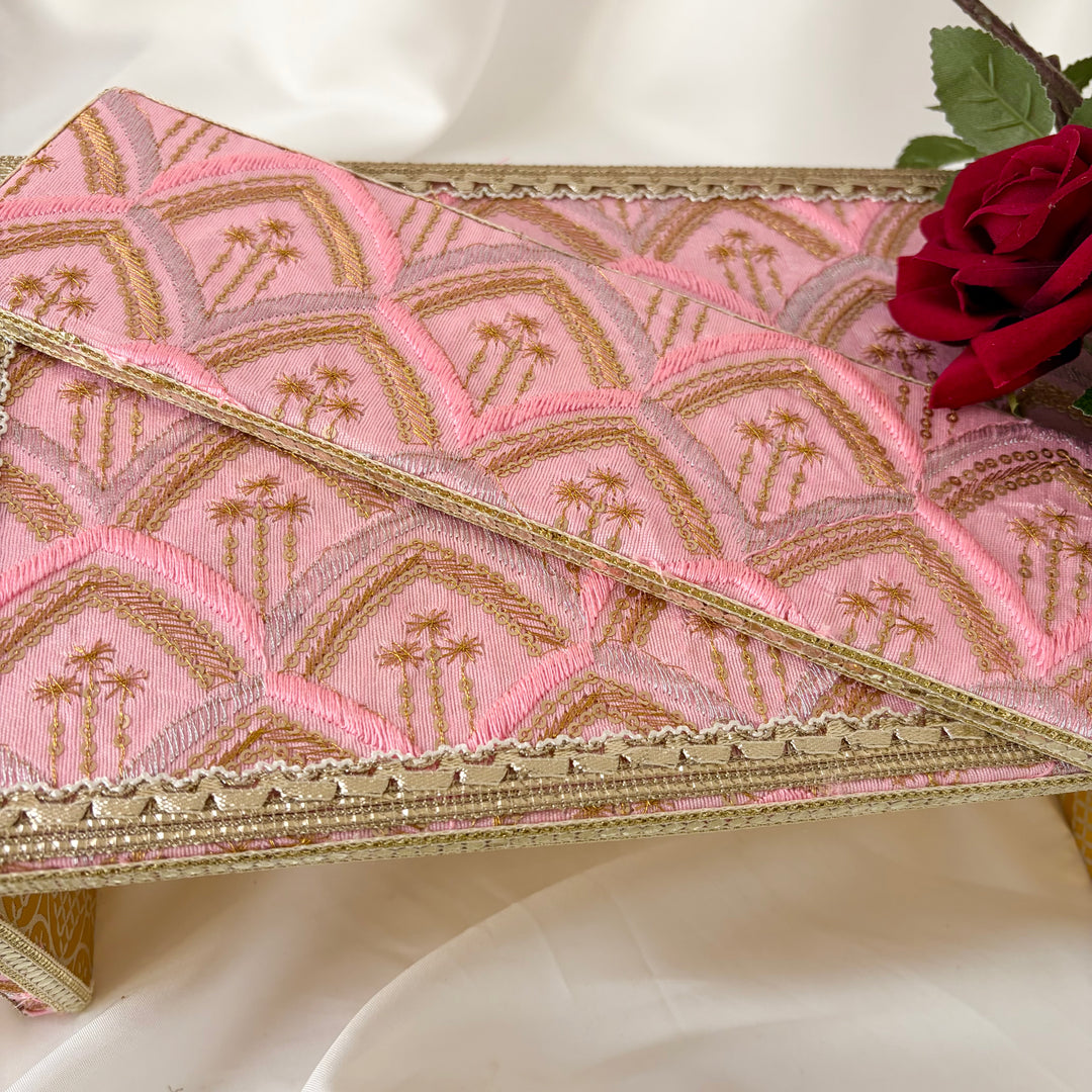 Traditional Maiyan Fatti Set – Pink & Gold Embroidered Punjabi Wedding Ceremony Set