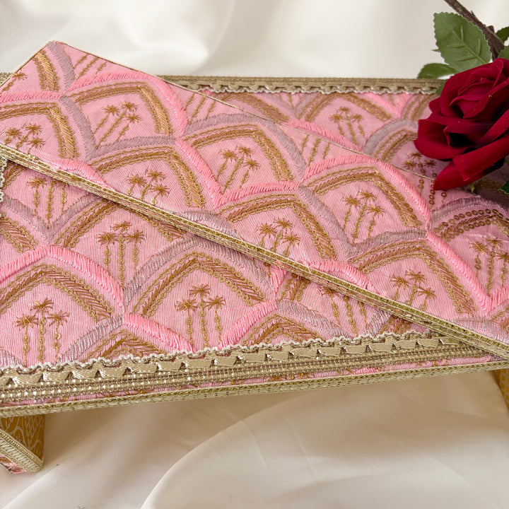 Traditional Maiyan Fatti Set – Pink & Gold Embroidered Punjabi Wedding Ceremony Set
