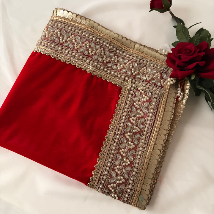Luxury Velvet Wedding Dupatta with Gold Embroidery, Pearl & Mirror Work - Available
3 Colours