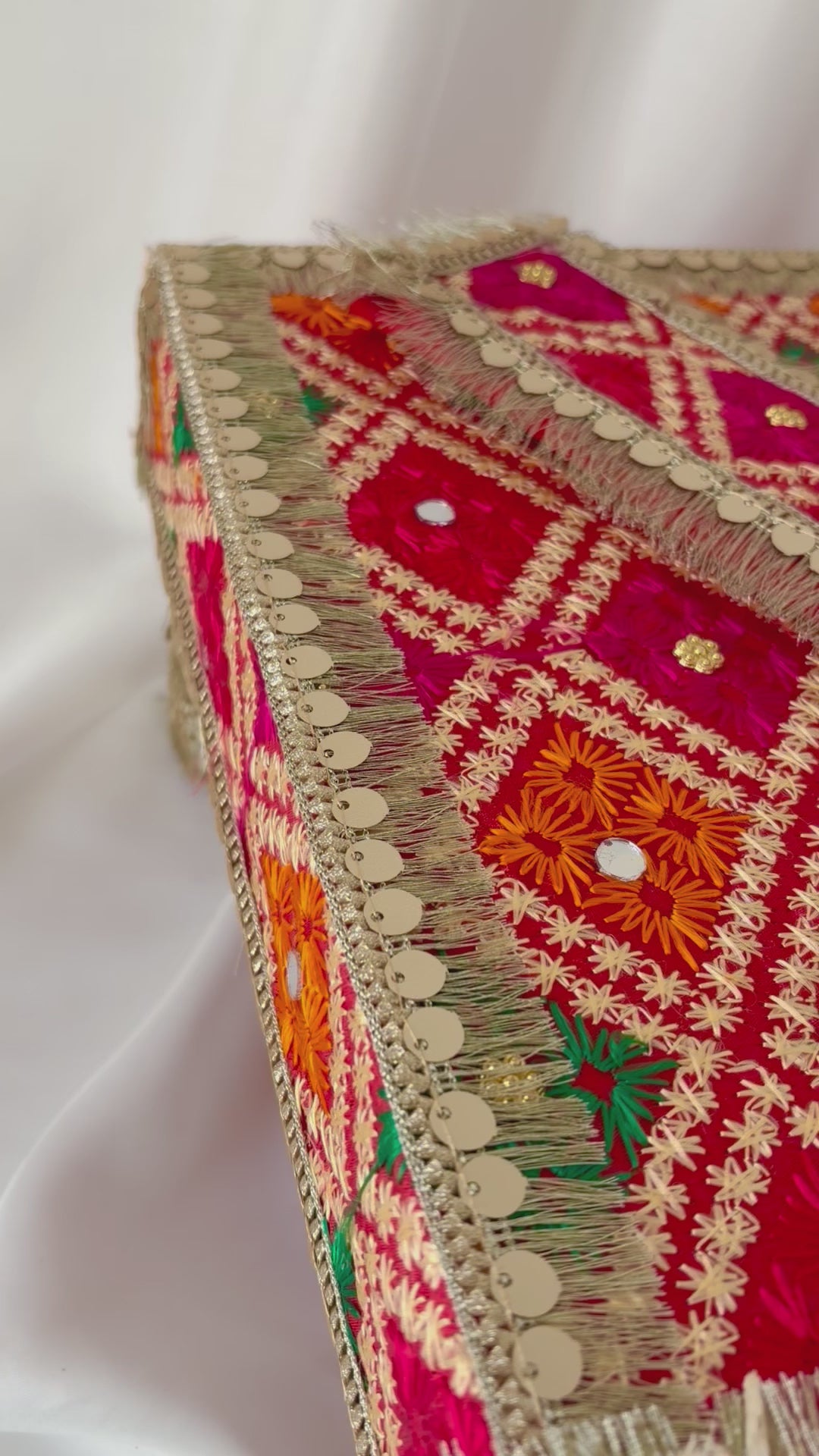 Traditional Maiyan Fatti Set – Multicoloured & Gold Embroidered Punjabi Wedding Ceremony Set