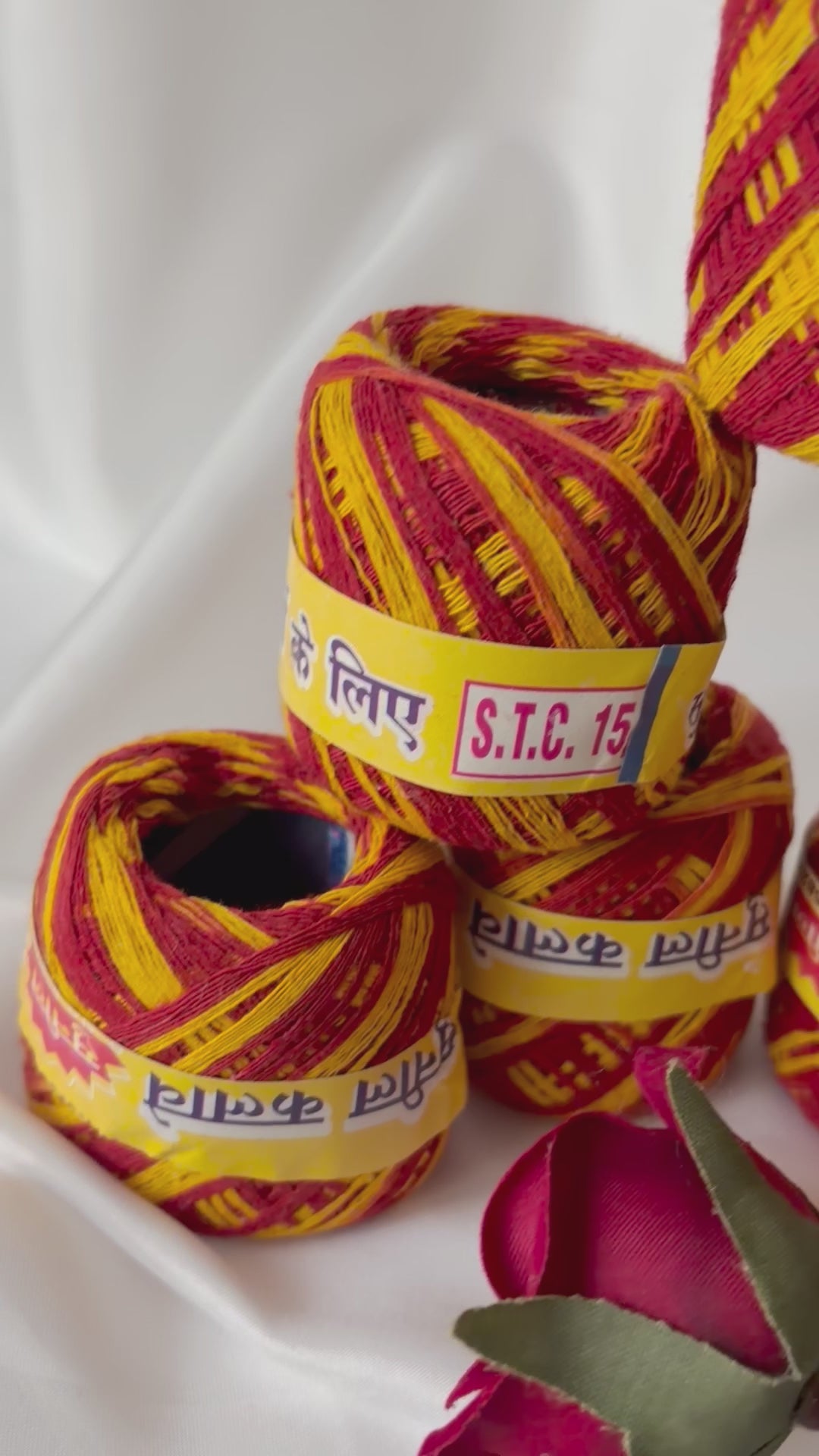 Traditional Indian Wedding Ganney – Red & Yellow Maiyan Ceremony Gana Thread